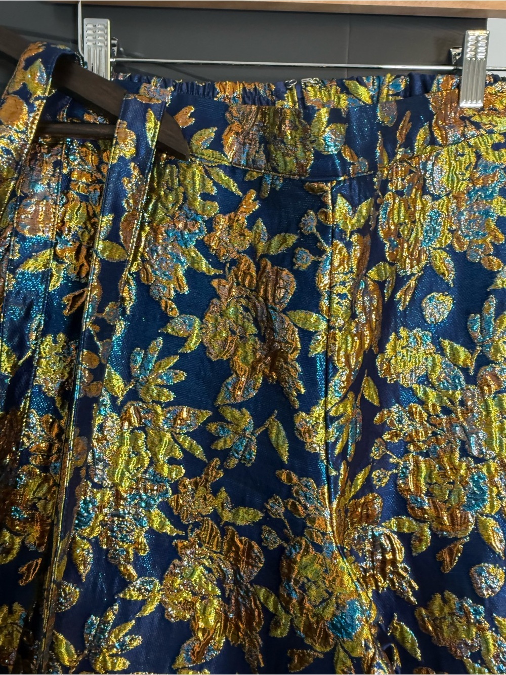 AKIRA Navy Brocade Corset Top and Pants Set - Picture 10 of 13